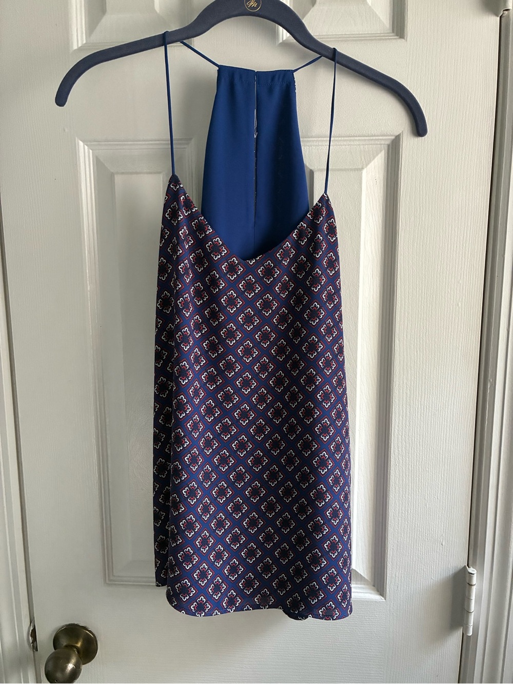 Express Navy Blue and Royal Blue Printed Barcelona tank